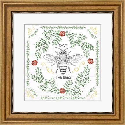 Framed Save the Bees Print