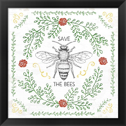 Framed Save the Bees Print