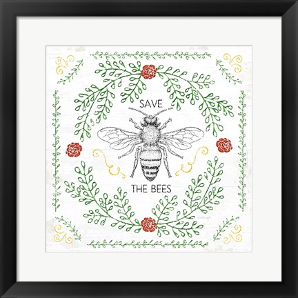 Framed Save the Bees Print