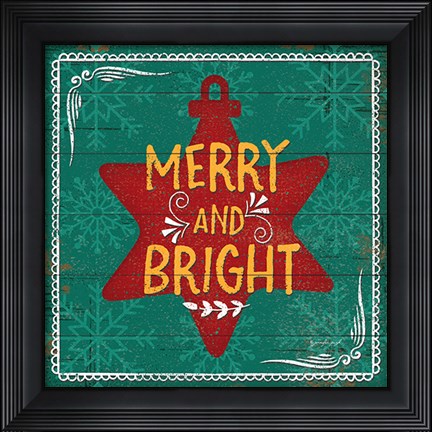 Framed Merry and Bright Print