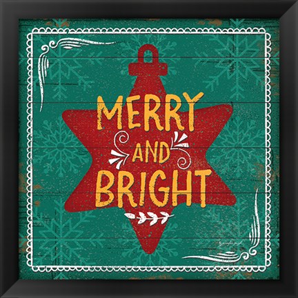 Framed Merry and Bright Print