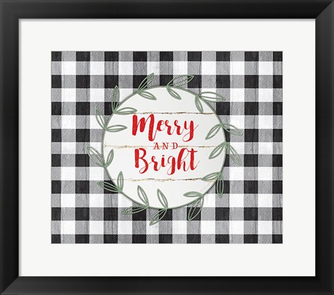 Framed Merry and Bright Print