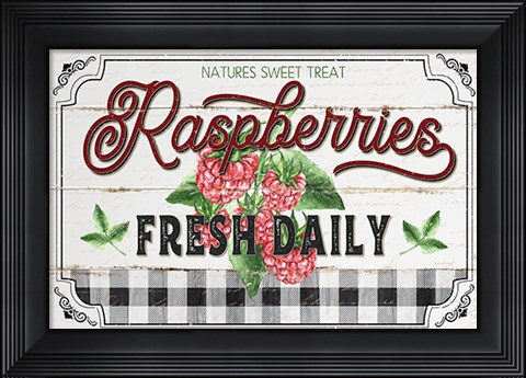 Framed Raspberries Print