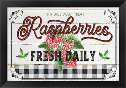 Framed Raspberries Print