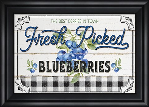 Framed Blueberries Print