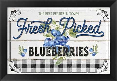 Framed Blueberries Print