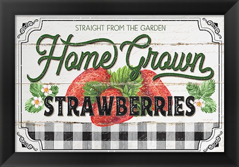 Framed Home Grown Strawberries Print