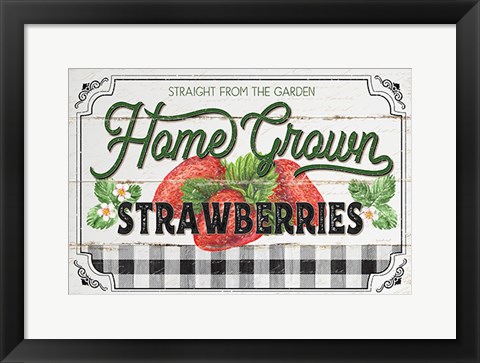 Framed Home Grown Strawberries Print