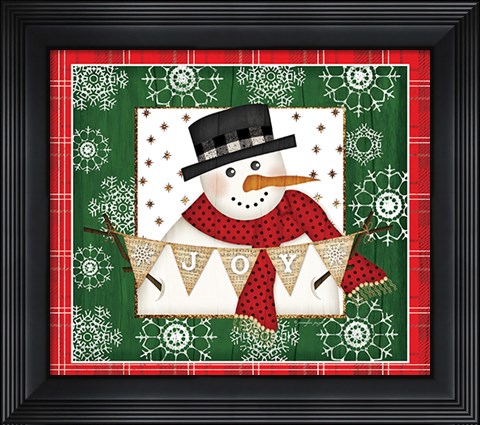 Framed Joy Snowman Print