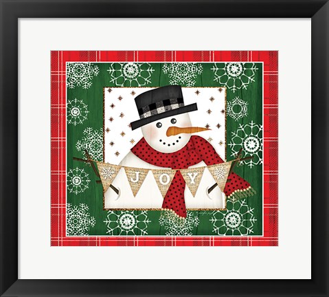 Framed Joy Snowman Print