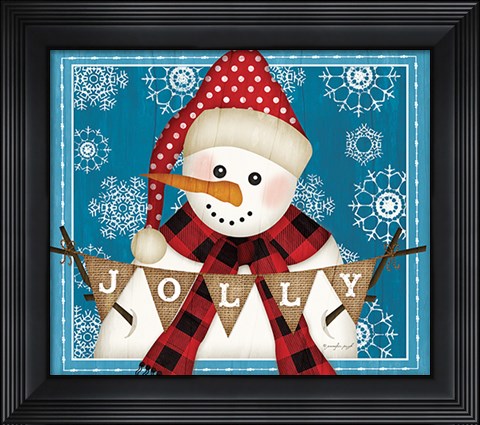 Framed Jolly Snowman Print