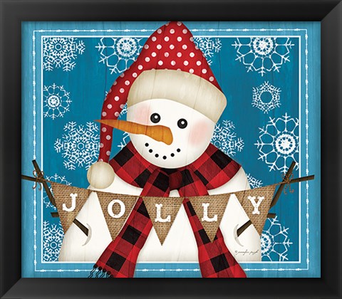 Framed Jolly Snowman Print