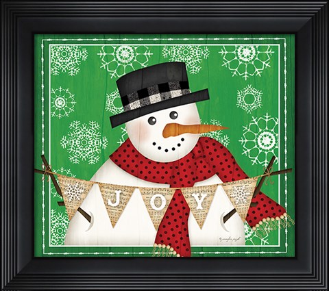 Framed Joy Snowman Print