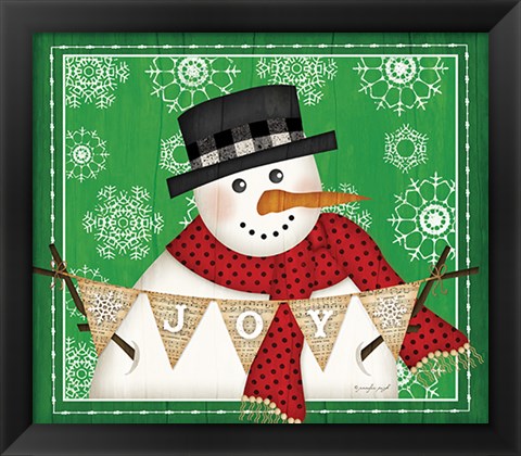 Framed Joy Snowman Print