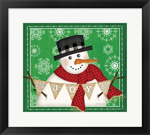 Framed Joy Snowman Print