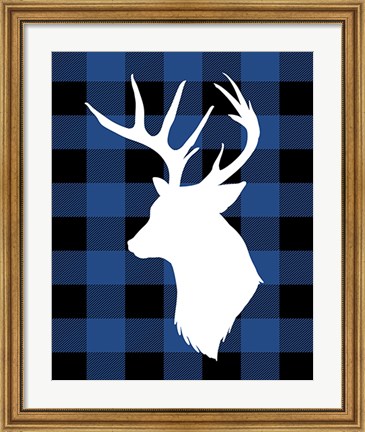 Framed Plaid Deer Print