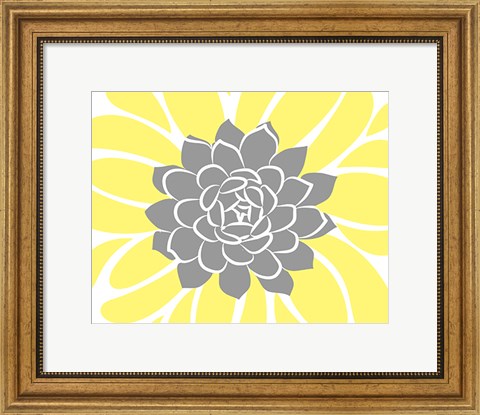 Framed Yellow Foliage Floral IV Print
