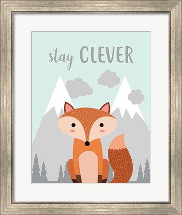 Framed Stay Clever Fox Print