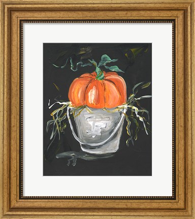 Framed Pumpkin in a Bucket Print