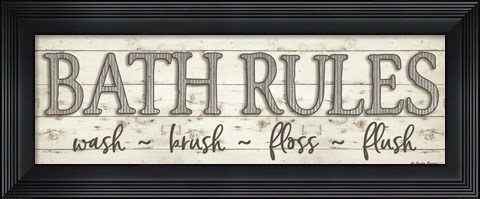 Framed Bath Rules Print
