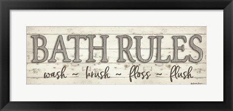 Framed Bath Rules Print