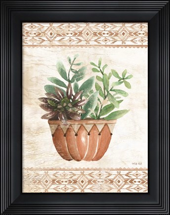 Framed Southwest Terracotta Succulents I Print