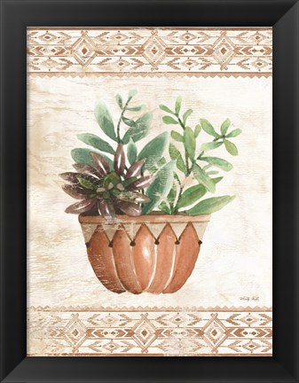 Framed Southwest Terracotta Succulents I Print