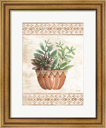 Framed Southwest Terracotta Succulents I Print