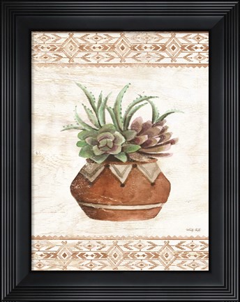 Framed Southwest Terracotta Succulents II Print