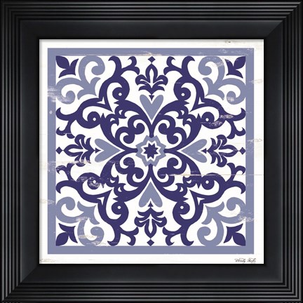 Framed Blue Tile VI Print