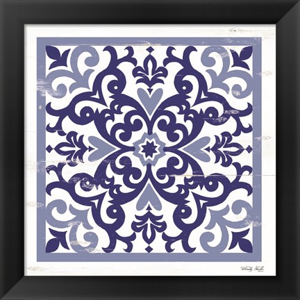 Framed Blue Tile VI Print