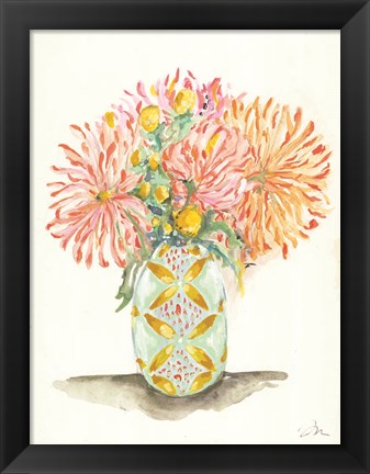 Framed Chrysanthemums Print