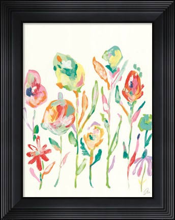 Framed Mod Flowers I Print