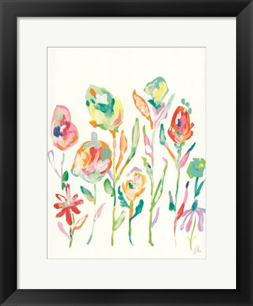 Framed Mod Flowers I Print