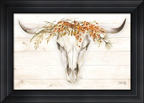 Framed Fall Steer Skull Print