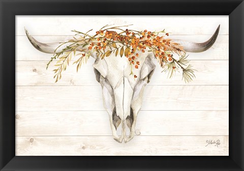 Framed Fall Steer Skull Print