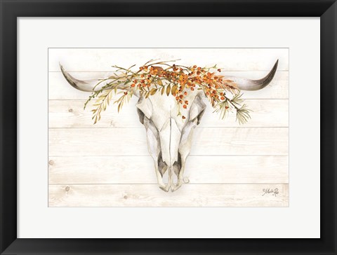 Framed Fall Steer Skull Print