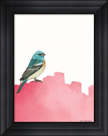 Framed Bird on Pink Print