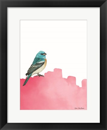 Framed Bird on Pink Print