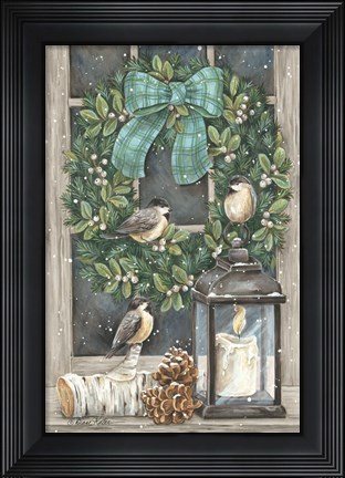 Framed Winter Wreath Print