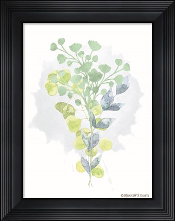 Framed Watercolor Greenery Series I Print