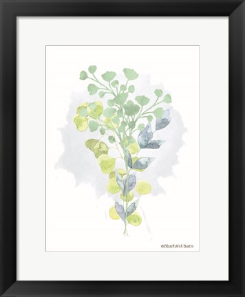 Framed Watercolor Greenery Series I Print