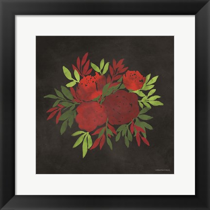 Framed Red Flowers Print