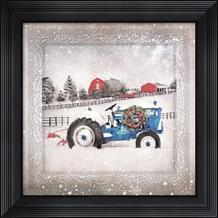 Framed Christmas Tractor Print