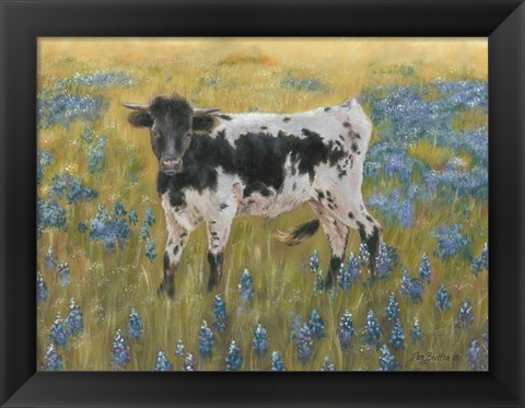 Framed Cutie in the Bluebonnets Print