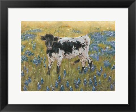 Framed Cutie in the Bluebonnets Print