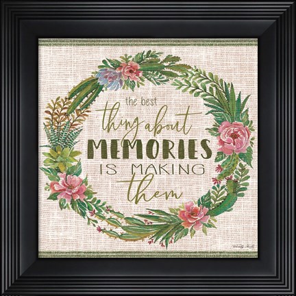 Framed Making Memories Succulent Wreath Print