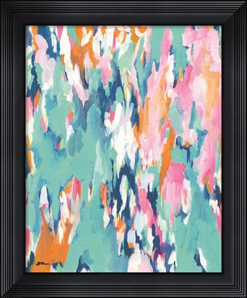 Framed Abstract Aqua Print
