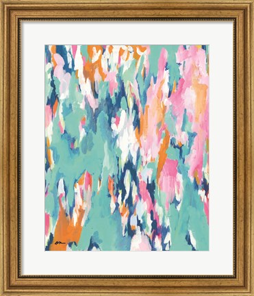 Framed Abstract Aqua Print