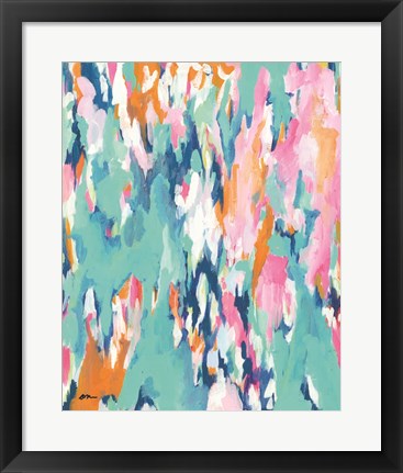 Framed Abstract Aqua Print